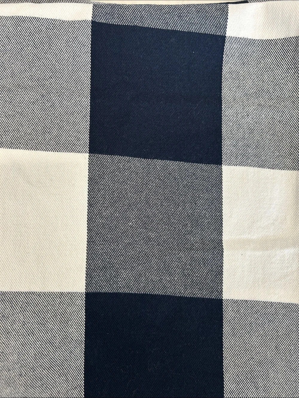 Pottery Barn Navy and Cream Buffalo Check Textile